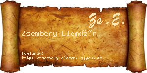 Zsembery Elemér névjegykártya
