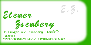 elemer zsembery business card